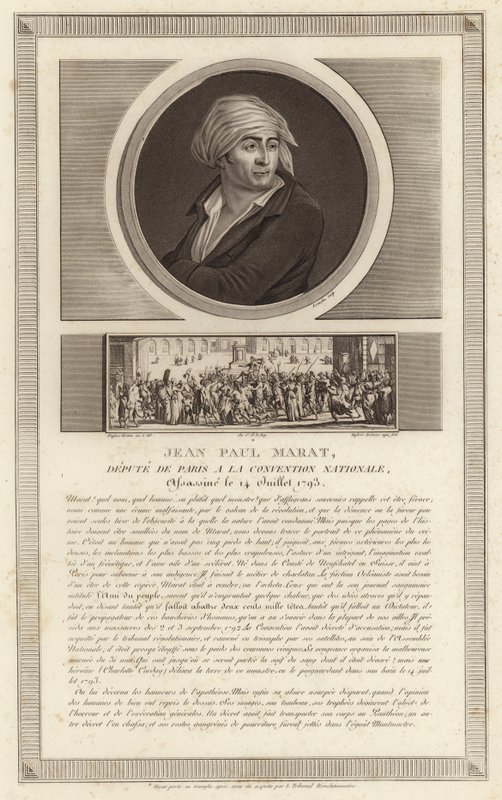 Porträt von Jean-Paul Marat von Jean Duplessi Bertaux