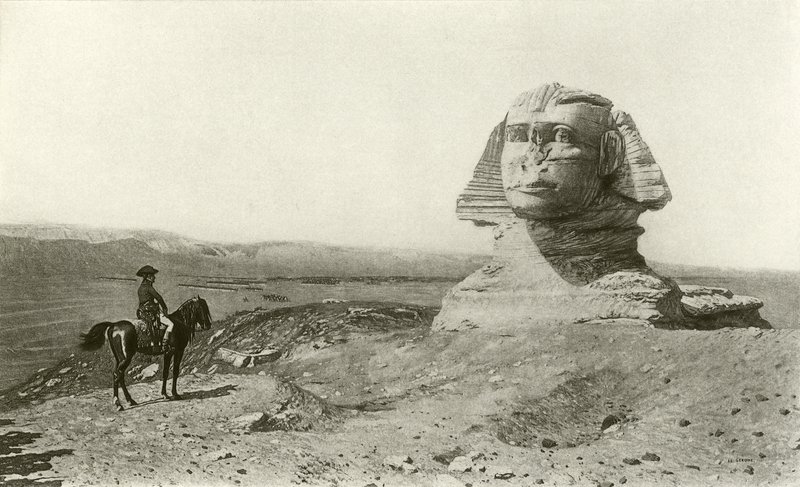 Napoleon und die Sphinx (Gravur) von Jean Leon Gerome