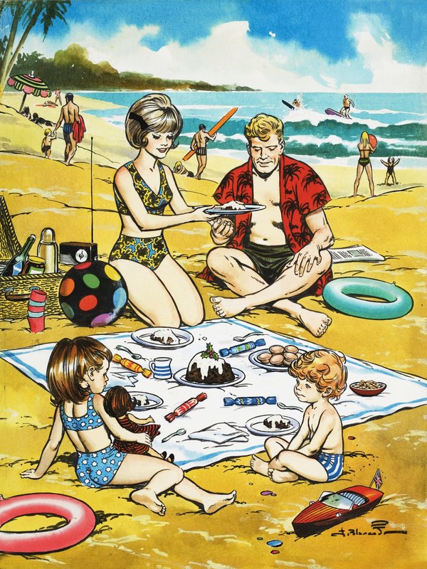 Ein Weihnachts-Picknick am Strand von Jesus Blasco
