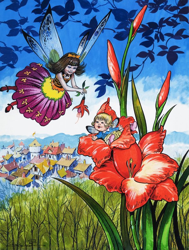Babyfee in einer Blume von Jesus Blasco