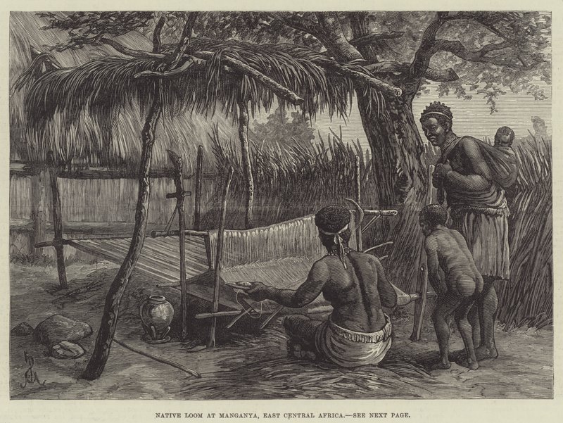 Einheimischer Webstuhl in Manganya, Ost-Zentralafrika von Johann Nepomuk Schonberg