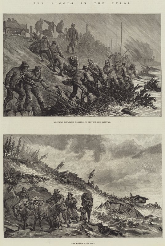 Die Überschwemmungen in Tirol von Johann Nepomuk Schonberg