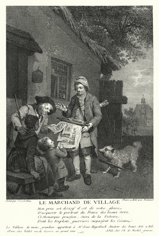 Der Dorfhändler (Stich) von Johann Conrad Seekatz