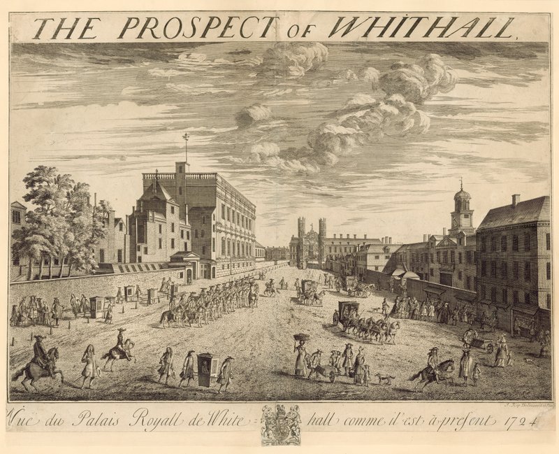Der Plan von Whitehall, 1724 von Johannes Kip