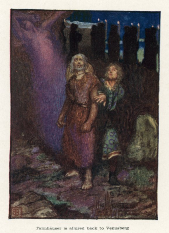 Tannhäuser wird zurück in den Venusberg gelockt von John Byam Liston Shaw