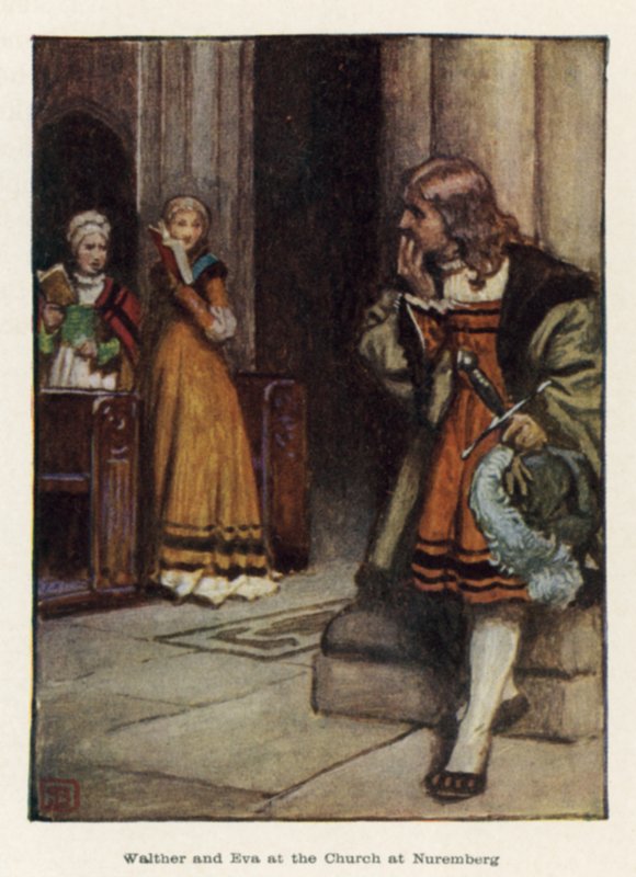 Walther und Eva in der Kirche in Nürnberg von John Byam Liston Shaw