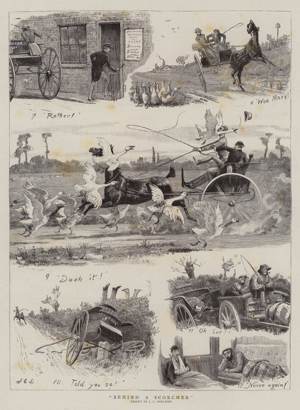 Hinter einem Rennfahrer von John Charles Dollman