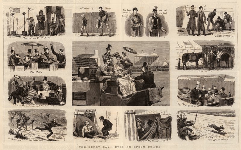 Der Derby-Tag, Notizen auf den Epsom Downs von John Charles Dollman