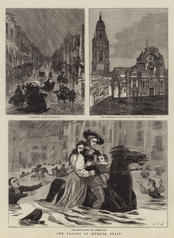 Die Überschwemmungen in Murcia, Spanien von John Charles Dollman