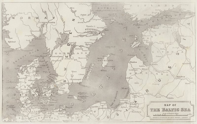 Karte der Ostsee von John Dower