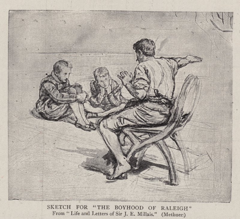 Skizze für Die Jugend von Raleigh von John Everett Millais