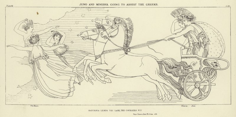 Juno und Minerva gehen den Griechen zu Hilfe von John Flaxman