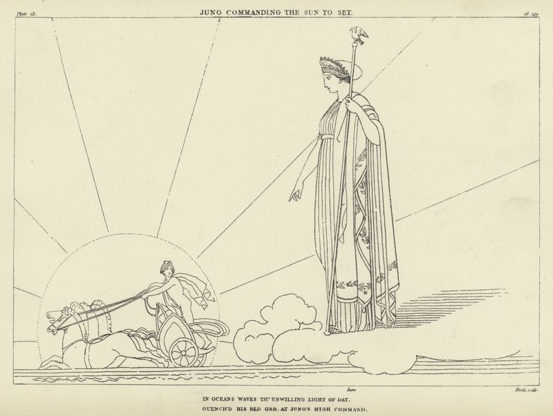 Juno befiehlt der Sonne unterzugehen von John Flaxman