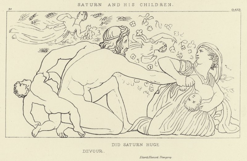 Saturn und seine Kinder von John Flaxman