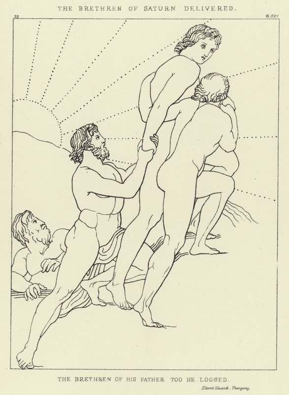 Die Brüder des Saturn befreit von John Flaxman