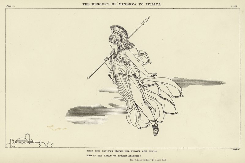 Der Abstieg der Minerva nach Ithaka von John Flaxman