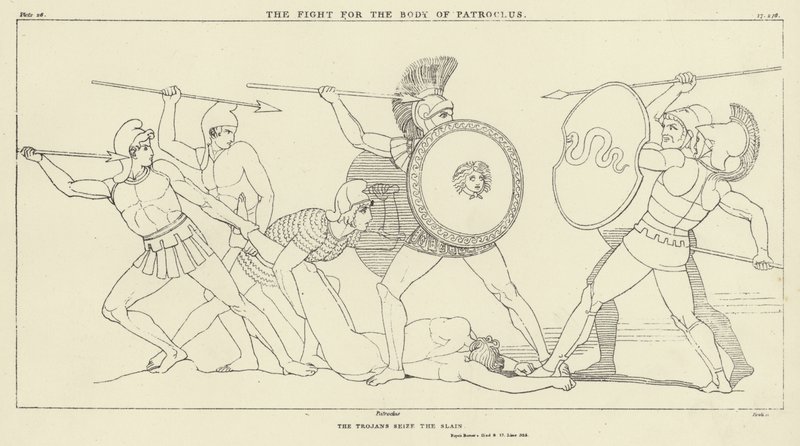 Der Kampf um den Körper des Patroklos von John Flaxman