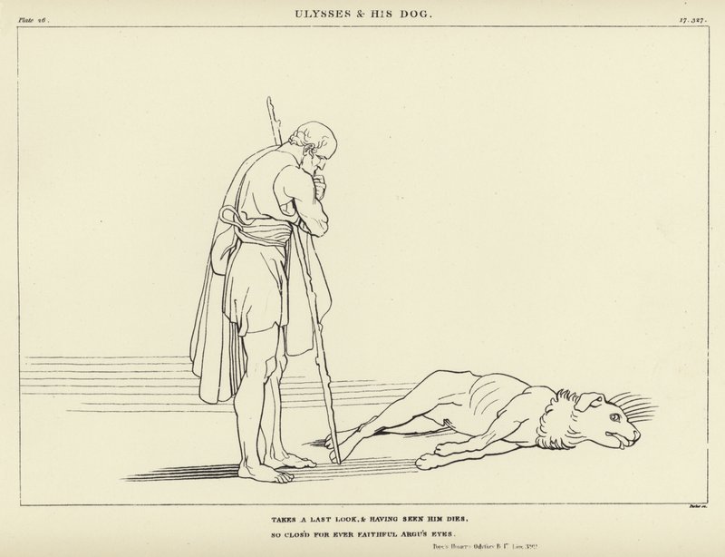 Odysseus und sein Hund von John Flaxman