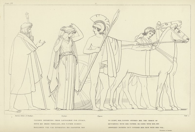 Odysseus verlässt Lakedaemon nach Ithaka von John Flaxman