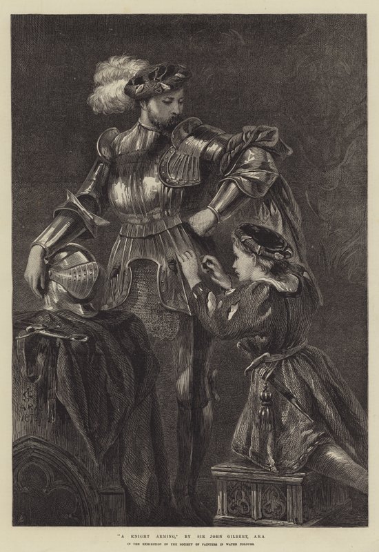 Ein Ritter rüstet sich von John Gilbert