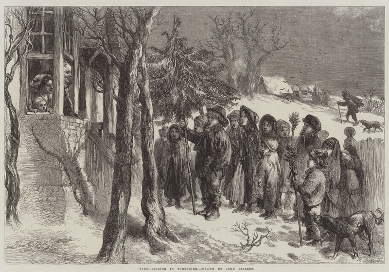 Weihnachtsliedersingen in Yorkshire von John Gilbert