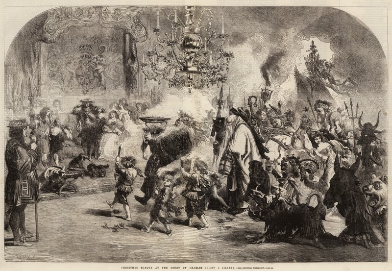 Weihnachtsmaskerade am Hof von Charles II von John Gilbert
