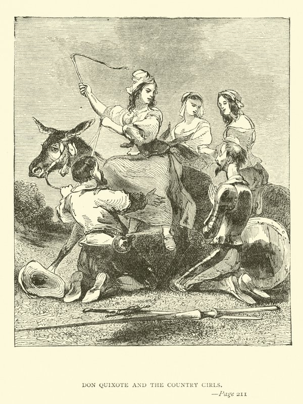 Don Quijote und die Landmädchen von John Gilbert