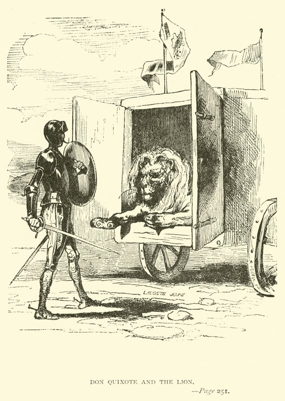 Don Quijote und der Löwe von John Gilbert