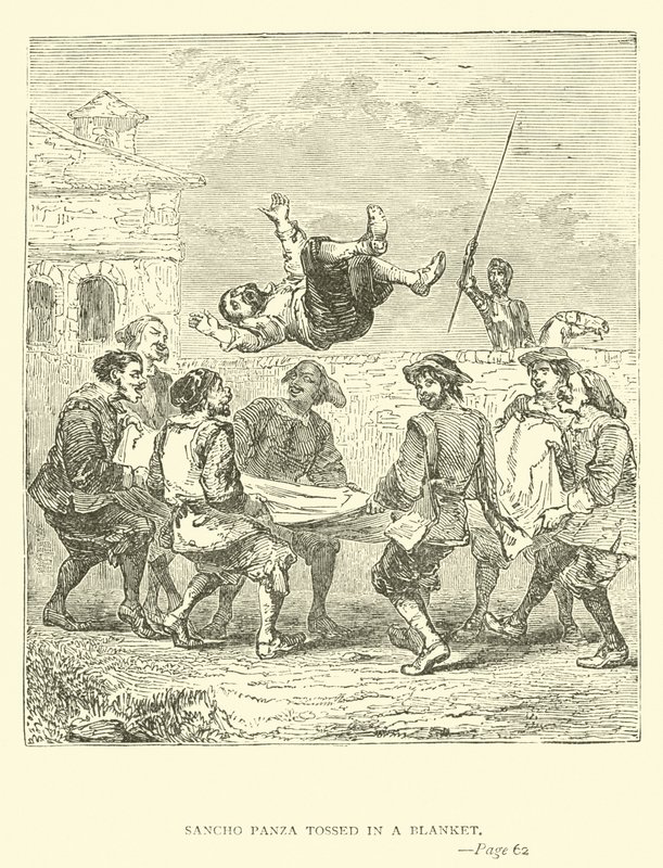 Sancho Panza in einer Decke geworfen von John Gilbert