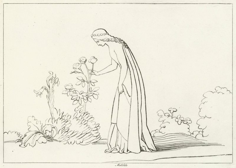 Matilda, Fegefeuer, Gesang 28 (Gravur) von John (after) Flaxman