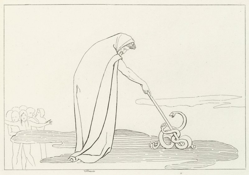 Teiresias, Inferno, Gesang 20 (Gravur) von John (after) Flaxman