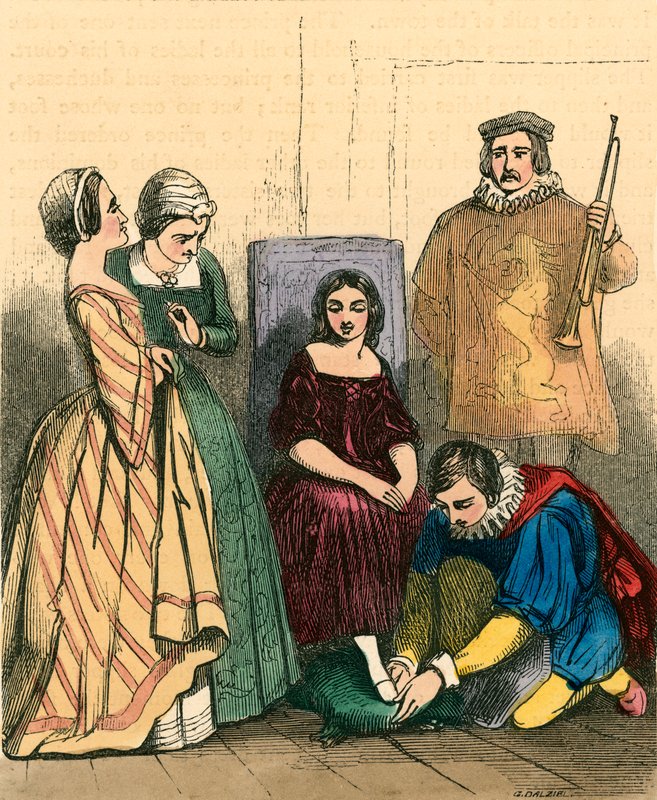 Aschenputtel probiert den Glasschuh an von John Absolon