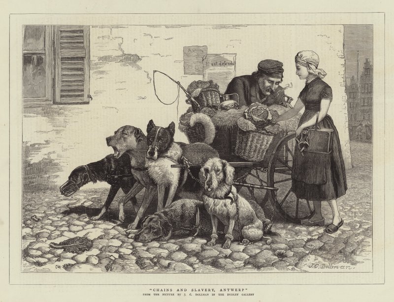 Ketten und Sklaverei, Antwerpen (Gravur) von John Charles (after) Dollman