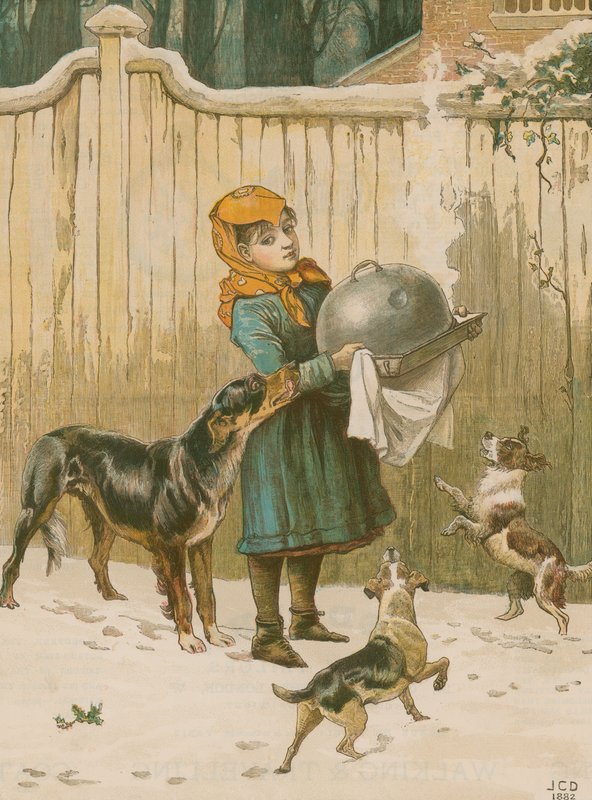 Das Weihnachtsessen in Gefahr von John Charles Dollman