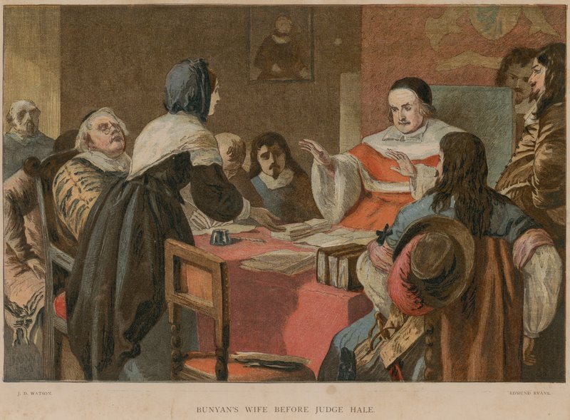 Bunyans Frau vor Richter Hale von John Dawson Watson
