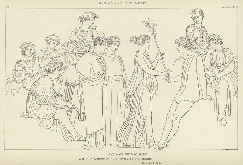 Hesiod und die Musen von John Flaxman