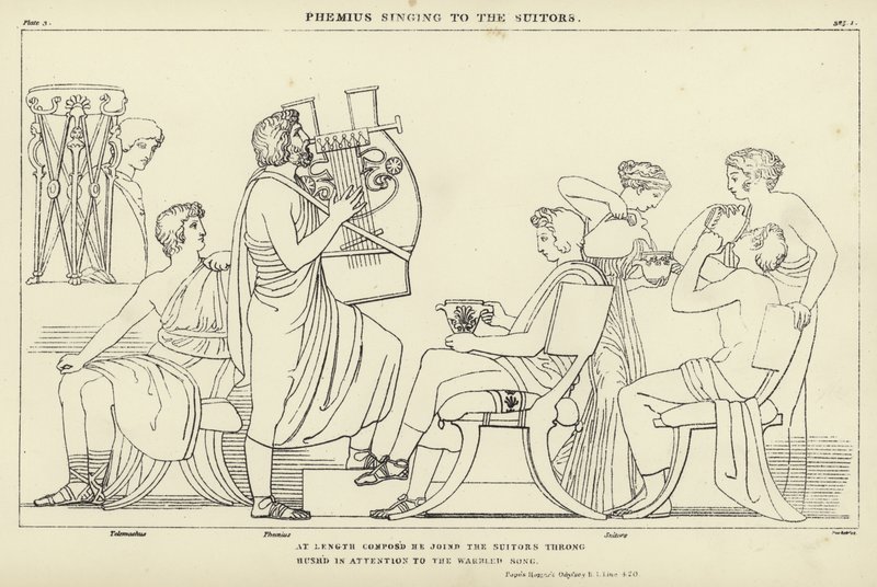 Phemius singt für die Freier von John Flaxman