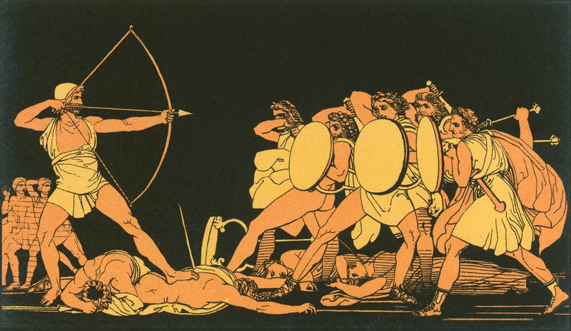 Odysseus tötet die Freier von John Flaxman