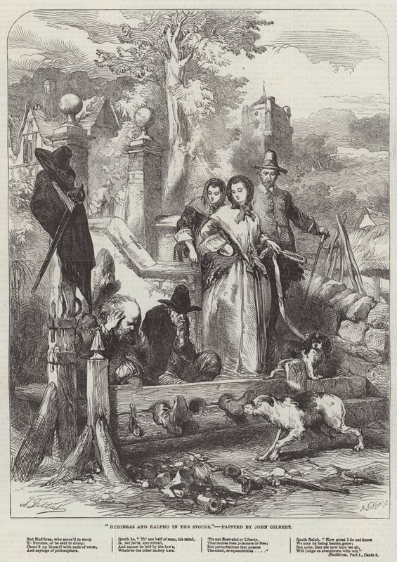 Hudibras und Ralpho im Pranger von John Gilbert