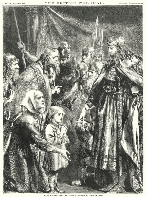 König Alfred und das Waisenkind von John Gilbert