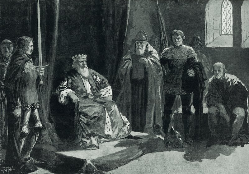 Das Parlament von Owen Glendower (Lithografie) von John Harris Valda