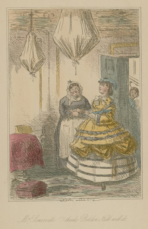 Mrs. Somerville denkt, dass Beldon Hall geeignet ist von John Leech