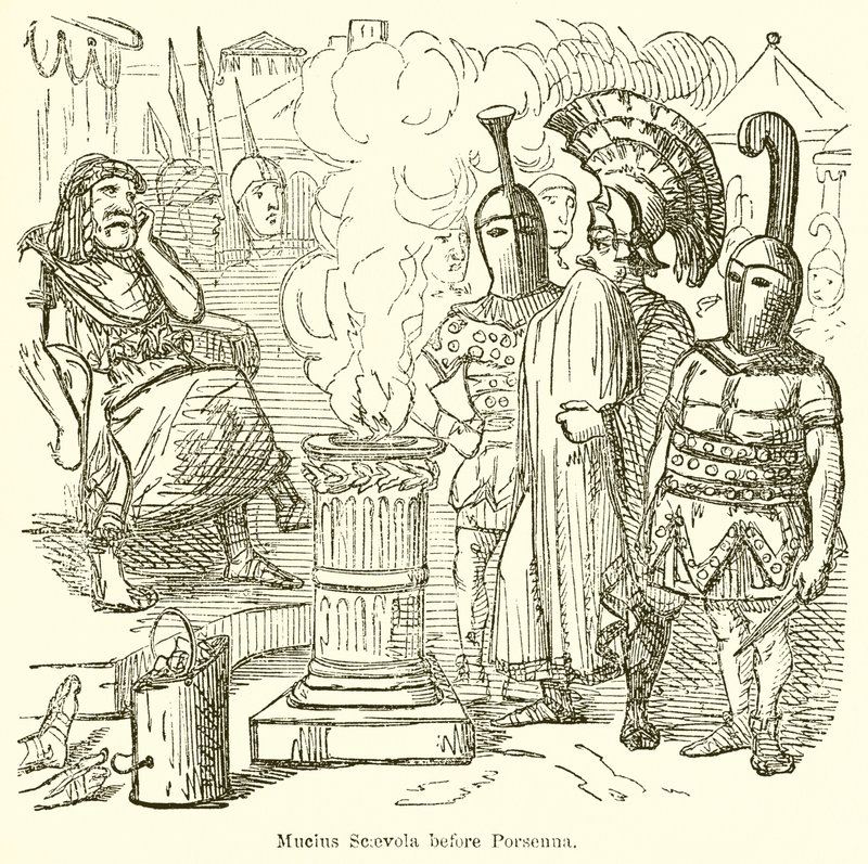 Mucius Scaevola vor Porsenna von John Leech