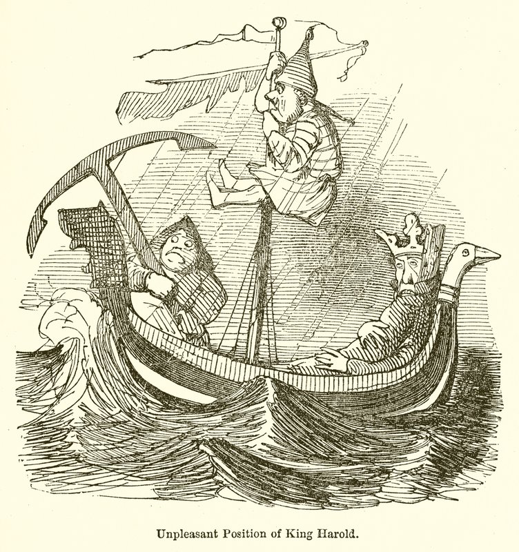 Unangenehme Position von König Harold von John Leech