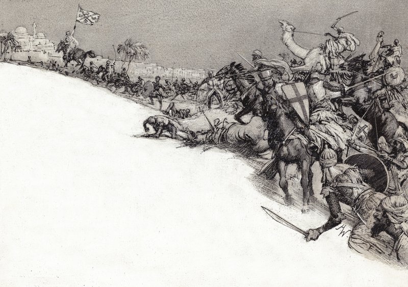 Sarazenen greifen Jerusalem an von John Millar Watt