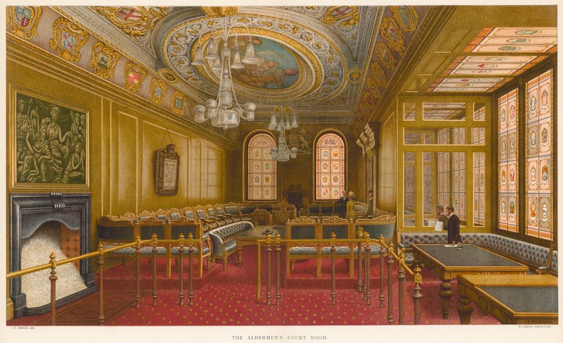 Der Gerichtssaal der Stadträte, Guildhall, London von John Phillipp Emslie