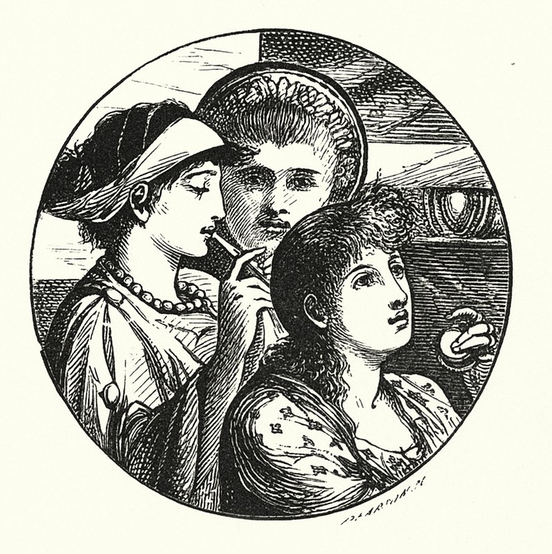 Die Minnesänger (Stich) von John Reinhard Weguelin