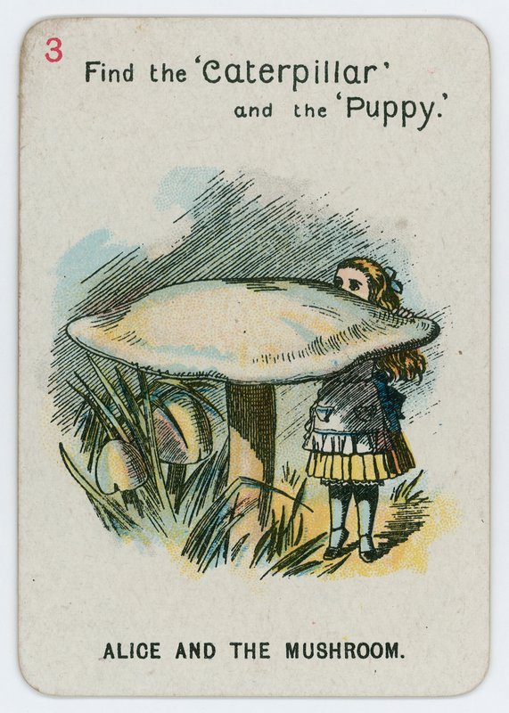 Alice und der Pilz von John Tenniel