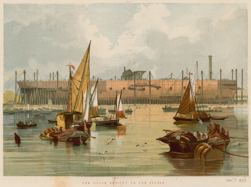 Die Great Eastern auf den Stocks von John Wilson Carmichael