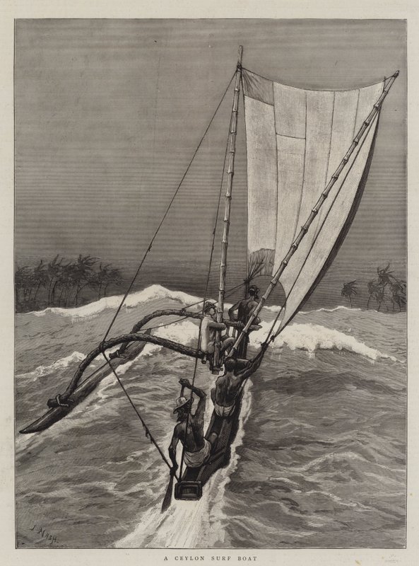 Ein Ceylon-Surfboot von Joseph Nash